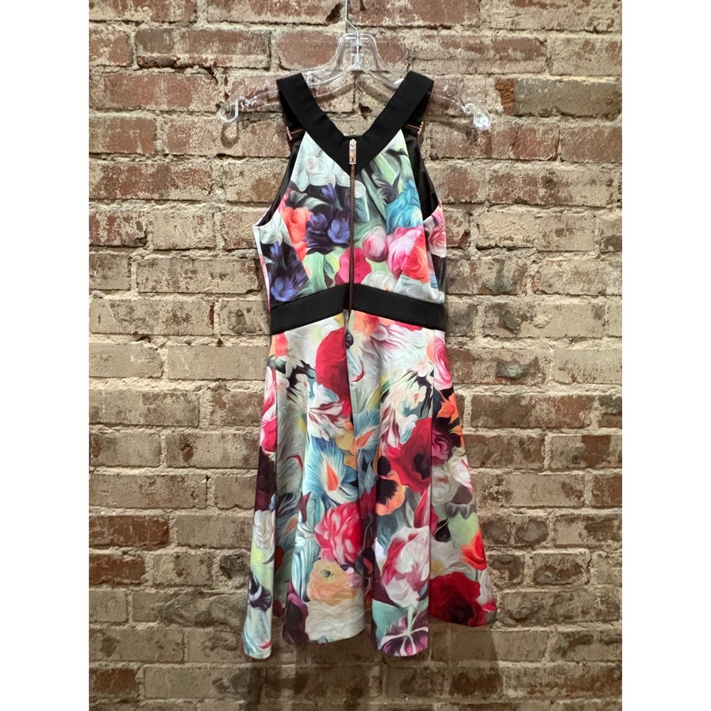 Ted Baker Samra Floral Swirl Skater Dress Fuchsia Size 2 or US Size 4-6 - Picture 8 of 12